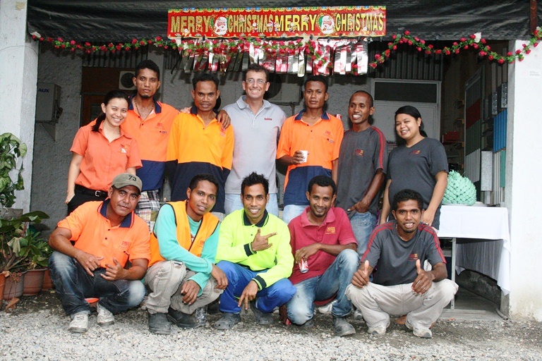 Richard of ITW Buildex Australia with DBS II staff..