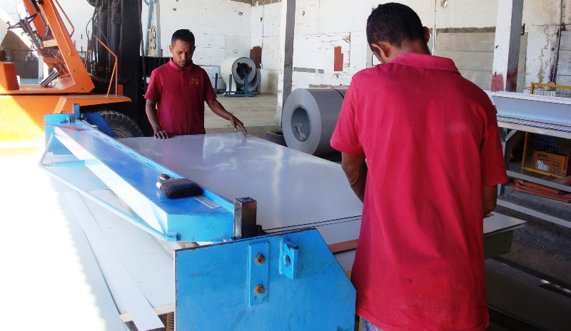 DBS II staff making flashings.